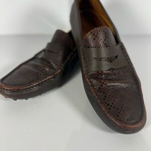 Gucci Chocolate Textured Leather Loafers